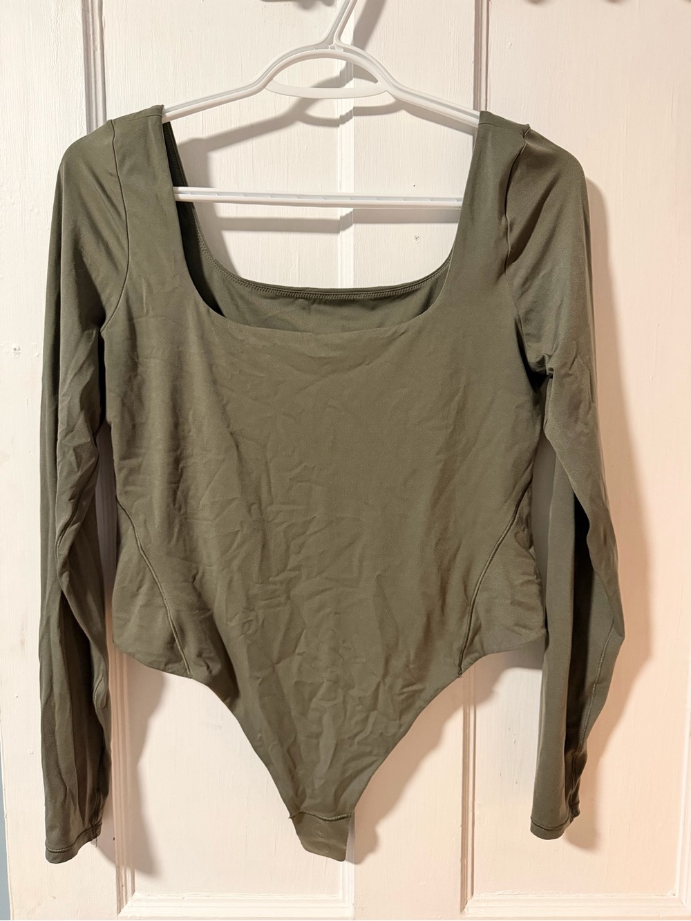 Lululemon - Olive Green Long Sleeve Scoop Neck Bodysuit